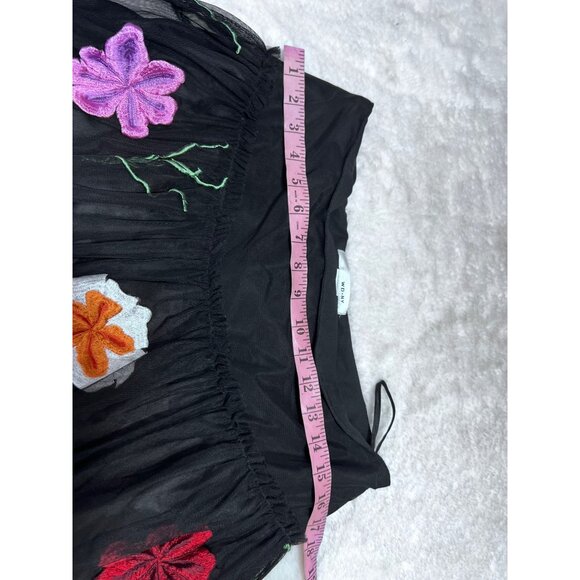 WD NY lined boho western embroidered flower print skirt women size 10 - Picture 4 of 5